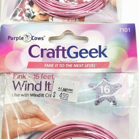 Purple Cows CraftGeek Wind It Wire Pink 16 Ft 16 Gauge Jewelry Crafting Supplies - Picture 3 of 6
